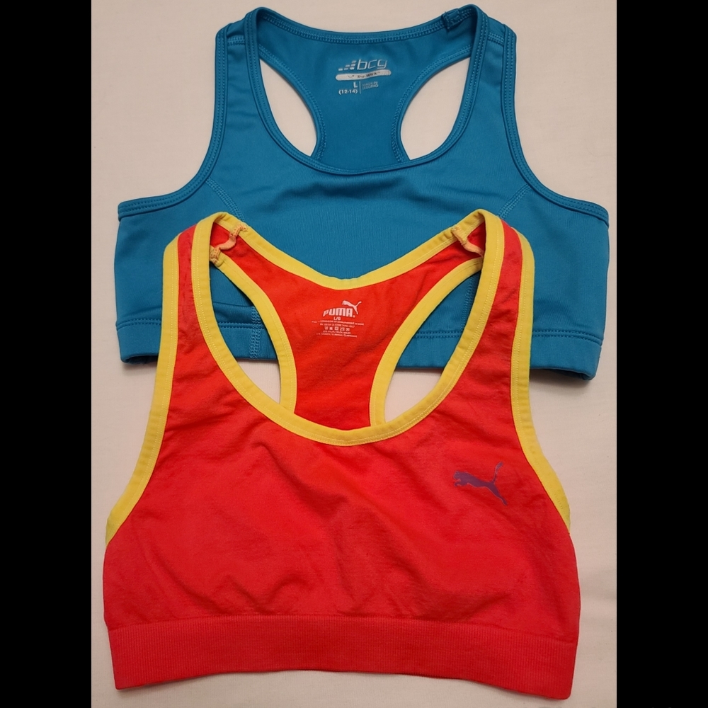 Girls Sports Bra Bundle Puma & Bcg Large 12-14